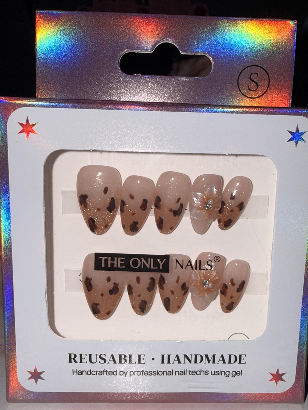 The Only Naild Reusable Handmade Beige Leopard Press-On Nail Set